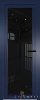 Дверь Profil Doors 1AGP Цвет профиля Cиний матовый RAL5003 стекло Черный Триплекс