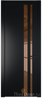 Дверь Profil Doors 20PA цвет Блэк стекло Зеркало Bronza цвет профиля Черный матовый RAL9005