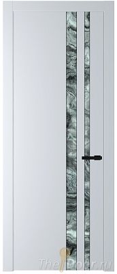 Дверь Profil Doors 20PW цвет Вайт (RAL 110 96 02) стекло Атриум серебро молдинг Черный матовый