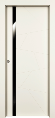 Дверь Офрам Берген цвет Кремовая эмаль стекло Белый Триплекс