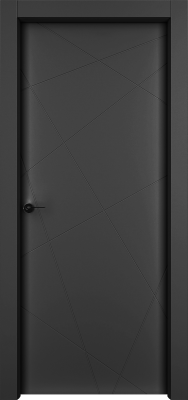 Дверь Офрам Гео цвет Черная эмаль (RAL9005) Глухое полотно