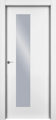 Дверь Офрам Гладкая 1001S цвет Белая эмаль Остекление на выбор