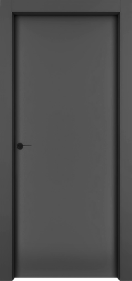 Дверь Офрам Гладкая 1001 цвет Черная эмаль (RAL9005) Глухое полотно
