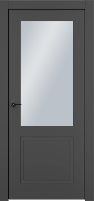 Дверь Офрам Классика 2S цвет Черная эмаль (RAL9005) Остекление на выбор