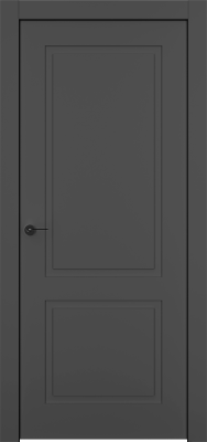 Дверь Офрам Классика 2 цвет Черная эмаль (RAL9005) Глухое полотно
