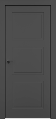 Дверь Офрам Классика 33 цвет Черная эмаль (RAL9005) Глухое полотно
