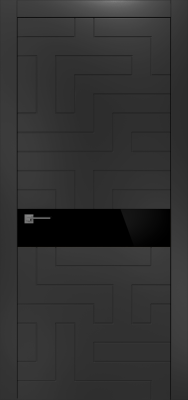 Дверь Офрам Лабиринт цвет Черная эмаль (RAL9005) Глухое полотно