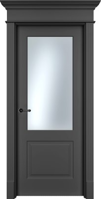 Дверь Офрам Нафта 2S цвет Черная эмаль (RAL9005) Остекление на выбор