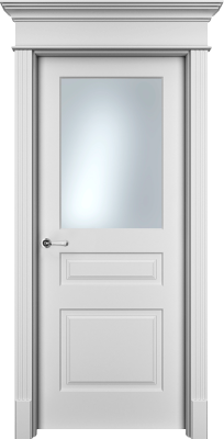 Дверь Офрам Нафта 3S цвет Белая эмаль Остекление на выбор