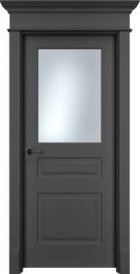 Дверь Офрам Нафта 3S цвет Черная эмаль (RAL9005) Остекление на выбор