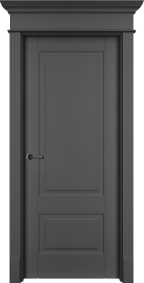 Дверь Офрам Оксфорд 2 цвет Черная эмаль (RAL9005) Глухое полотно