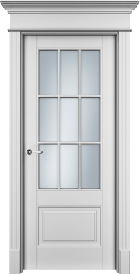 Дверь Офрам Оксфорд 2S цвет Белая эмаль Остекление на выбор