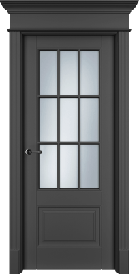 Дверь Офрам Оксфорд 2S цвет Черная эмаль (RAL9005) Остекление на выбор