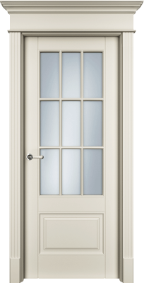 Дверь Офрам Оксфорд 2S цвет Кремовая эмаль Остекление на выбор