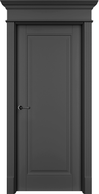 Дверь Офрам Оксфорд цвет Черная эмаль (RAL9005) Глухое полотно
