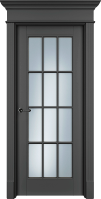 Дверь Офрам Оксфорд S цвет Черная эмаль (RAL9005) Остекление на выбор