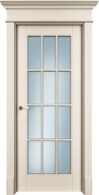 Дверь Офрам Оксфорд S цвет Кремовая эмаль Остекление на выбор