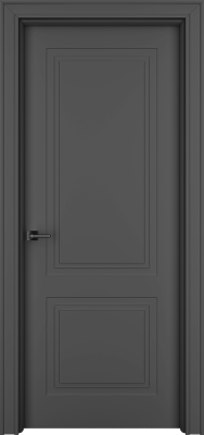 Дверь Офрам Паспарту 2 цвет Черная эмаль (RAL9005) Глухое полотно