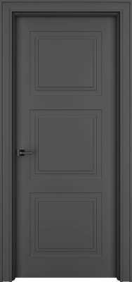 Дверь Офрам Паспарту 33 цвет Черная эмаль (RAL9005) Глухое полотно