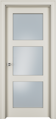 Дверь Офрам Паспарту 33S цвет Кремовая эмаль Остекление на выбор
