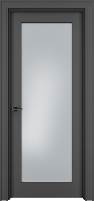 Дверь Офрам Паспарту S цвет Черная эмаль (RAL9005) Остекление на выбор