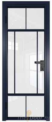 Дверь Profil Doors 10AG стекло Белый Триплекс цвет профиля Cиний матовый RAL5003