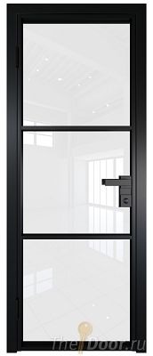 Дверь Profil Doors 13AG стекло Белый Триплекс цвет профиля Черный матовый RAL9005