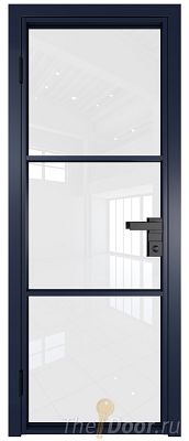 Дверь Profil Doors 13AG стекло Белый Триплекс цвет профиля Cиний матовый RAL5003