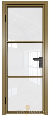 Дверь Profil Doors 13AG стекло Белый Триплекс цвет профиля Золото