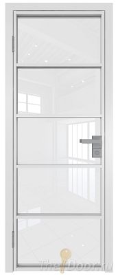 Дверь Profil Doors 14AG стекло Белый Триплекс цвет профиля Белый матовый RAL9003
