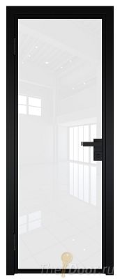 Дверь Profil Doors 1AG Цвет профиля Черный матовый RAL9005 стекло Белый триплекс
