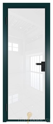Дверь Profil Doors 1AG стекло Белый Триплекс цвет профиля Зеленый матовый RAL6004 Дверь Profil Doors 1AG стекло Белый Триплекс цвет профиля Зеленый матовый RAL6004