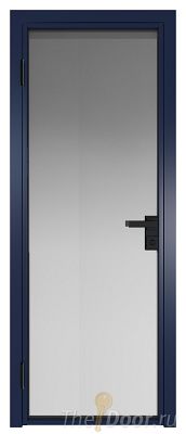 Дверь Profil Doors 1AG стекло Матовое цвет профиля Cиний матовый RAL5003