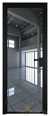 Дверь Profil Doors 1AG стекло Зеркало цвет профиля Черный матовый RAL9005