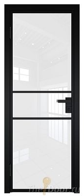 Дверь Profil Doors 2AG Цвет профиля Черный матовый RAL9005 стекло Белый триплекс