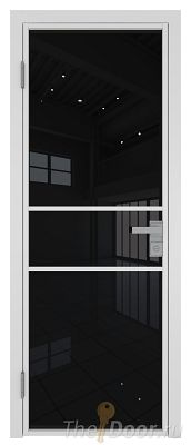 Дверь Profil Doors 2AG Цвет профиля Белый матовый RAL9003 стекло Черный триплекс