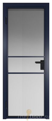 Дверь Profil Doors 2AG стекло Матовое цвет профиля Cиний матовый RAL5003