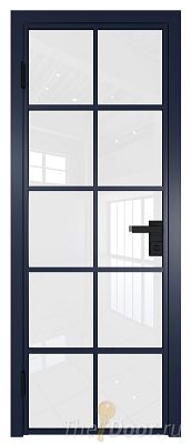 Дверь Profil Doors 4AG стекло Белый Триплекс цвет профиля Cиний матовый RAL5003