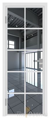 Дверь Profil Doors 4AG стекло Зеркало цвет профиля Белый матовый RAL9003