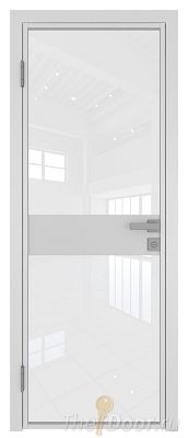 Дверь Profil Doors 6AG Цвет профиля Белый матовый RAL9003 стекло Белый триплекс вставка Белый матовый