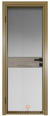 Дверь Profil Doors 6AG стекло Матовое цвет профиля Золото вставка Каштан Темный