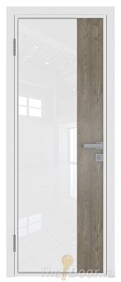 Дверь Profil Doors 7AG стекло Белый Триплекс цвет профиля Белый матовый RAL9003 вставка Каштан Темный