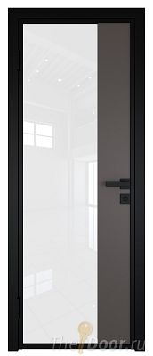 Дверь Profil Doors 7AG Цвет профиля Черный матовый RAL9005 стекло Белый триплекс вставка Какао матовый Дверь Profil Doors 7AG Цвет профиля Черный матовый RAL9005 стекло Белый триплекс вставка Какао матовый