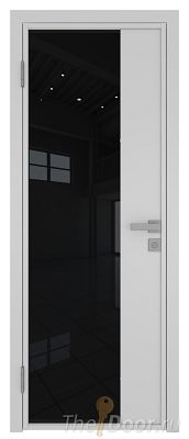 Дверь Profil Doors 7AG Цвет профиля Белый матовый RAL9003 стекло Черный триплекс вставка Белый матовый