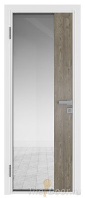 Дверь Profil Doors 7AG стекло Прозрачное цвет профиля Белый матовый RAL9003 вставка Каштан Темный