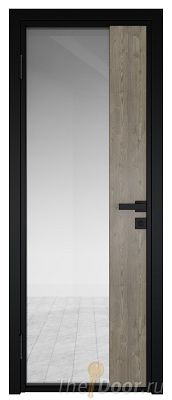 Дверь Profil Doors 7AG Цвет профиля Черный матовый RAL9005 стекло Прозрачное вставка Каштан темный Дверь Profil Doors 7AG Цвет профиля Черный матовый RAL9005 стекло Прозрачное вставка Каштан темный