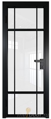 Дверь Profil Doors 8AG стекло Белый Триплекс цвет профиля Черный матовый RAL9005