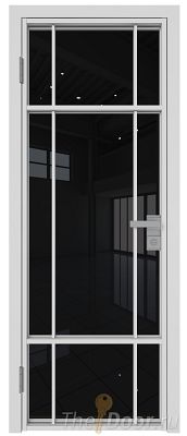 Дверь Profil Doors 8AG стекло Черный Триплекс цвет профиля Белый матовый RAL9003