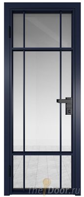Дверь Profil Doors 8AG стекло Прозрачное цвет профиля Cиний матовый RAL5003