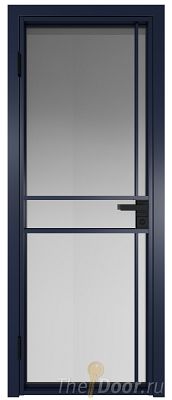 Дверь Profil Doors 9AG стекло Матовое цвет профиля Cиний матовый RAL5003